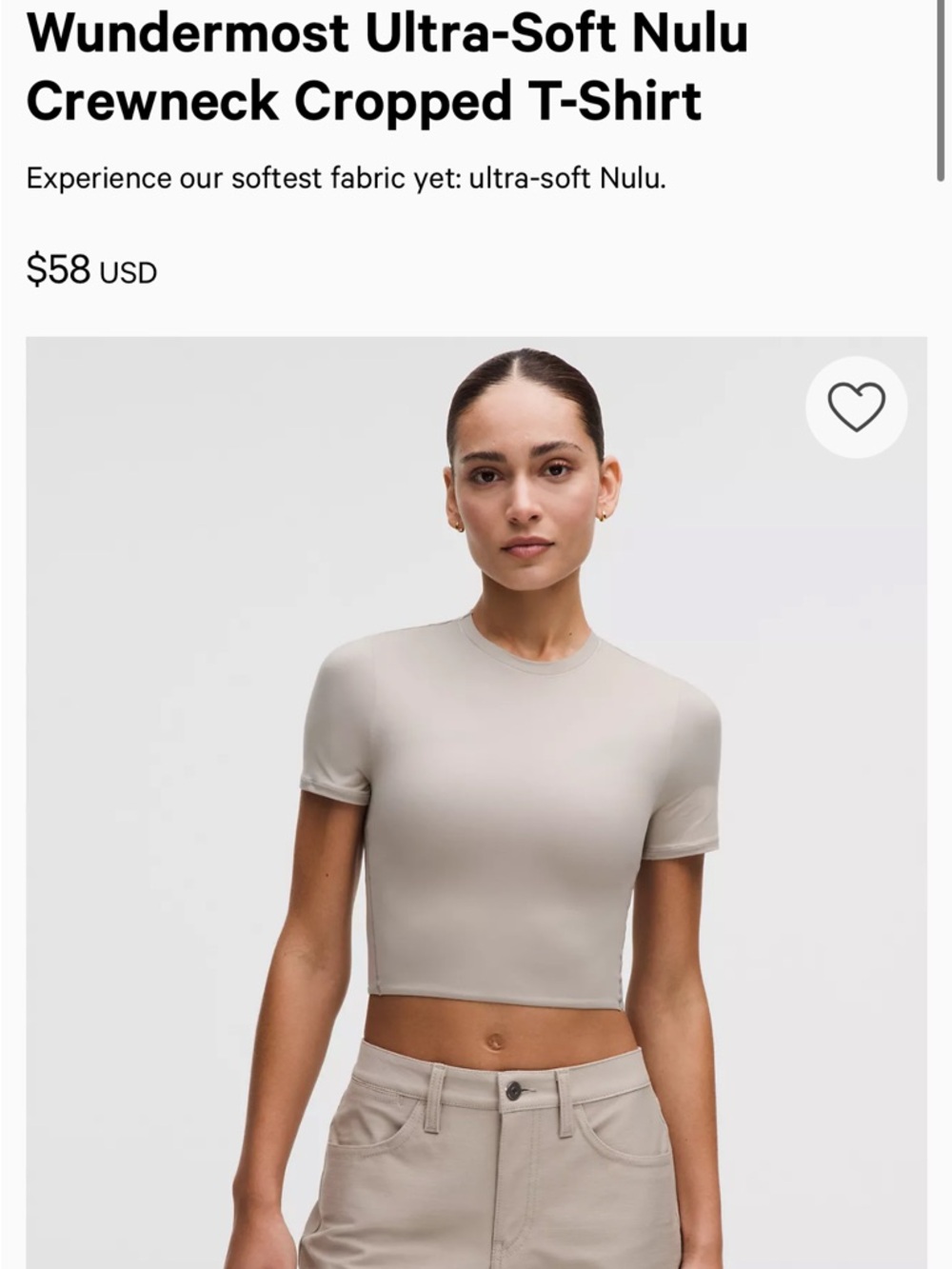 Lululemon Wundermost Ultra-Soft Nulu Crewneck Cropped T-Shirt size S - Picture 7 of 12